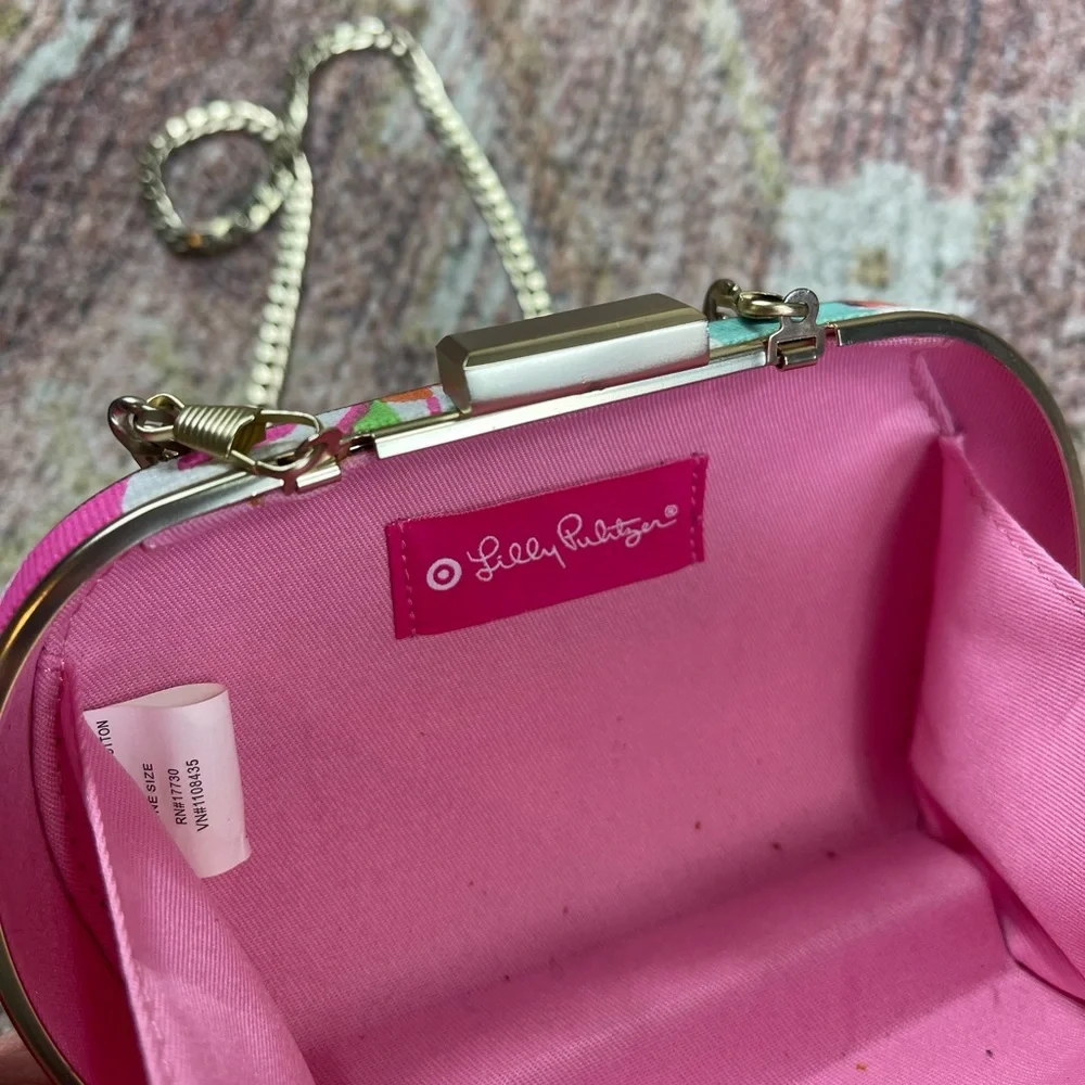 Lilly Pulitzer Target Neon Floral Clutch on Chain Crossbody Bag - Picture 6 of 6